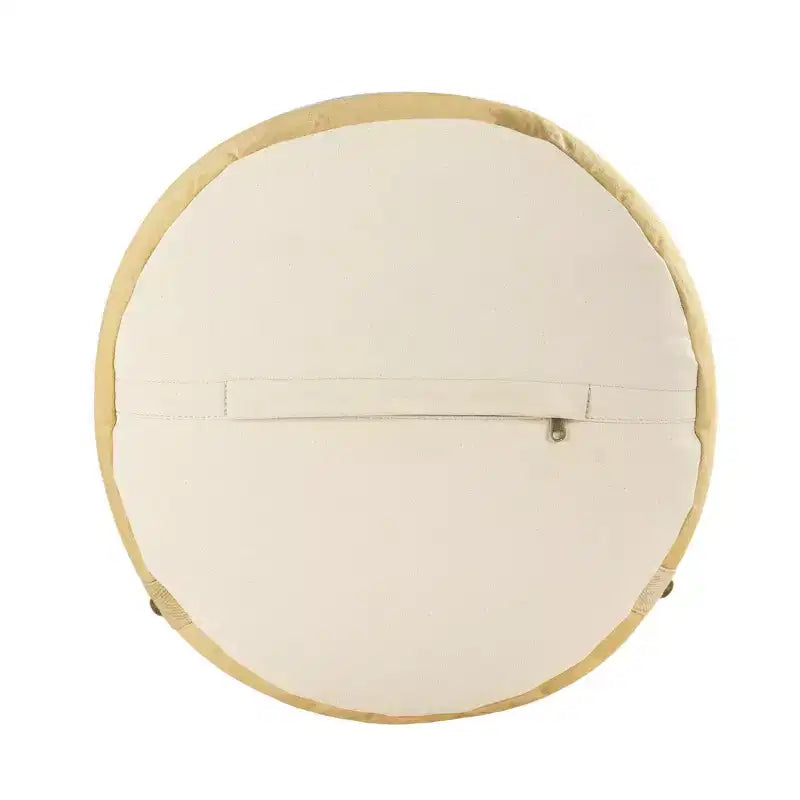 HomeRoots Pouf-Ottoman Cilindrico a Righe in Cotone Tan 16