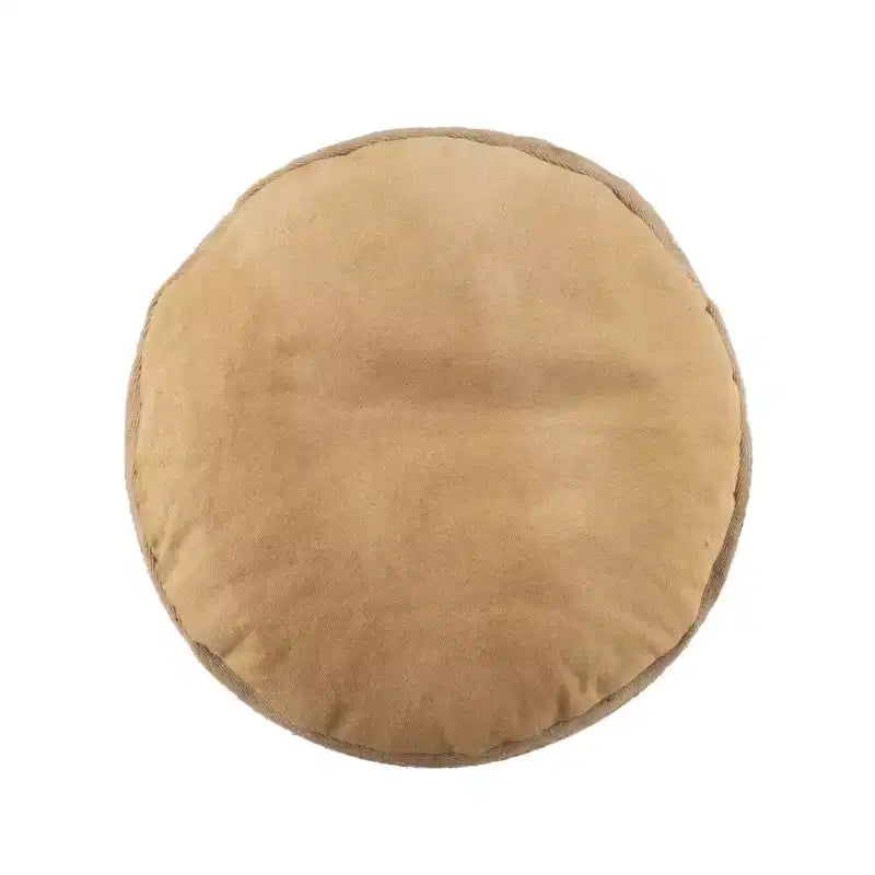 HomeRoots Pouf-Ottoman Cilindrico a Righe in Cotone Tan 16
