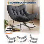 Sedia a dondolo oversize da patio, Robusto telaio in metallo, Rattan intrecciato a mano, Dondolo a uovo in rattan da patio, per Balcone, Cortile, Portico, Camera da letto