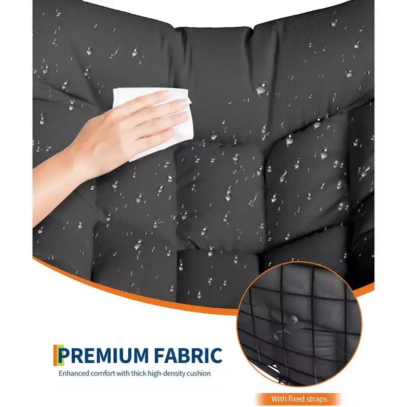 Sedia a dondolo oversize da patio, Robusto telaio in metallo, Rattan intrecciato a mano, Dondolo a uovo in rattan da patio, per Balcone, Cortile, Portico, Camera da letto