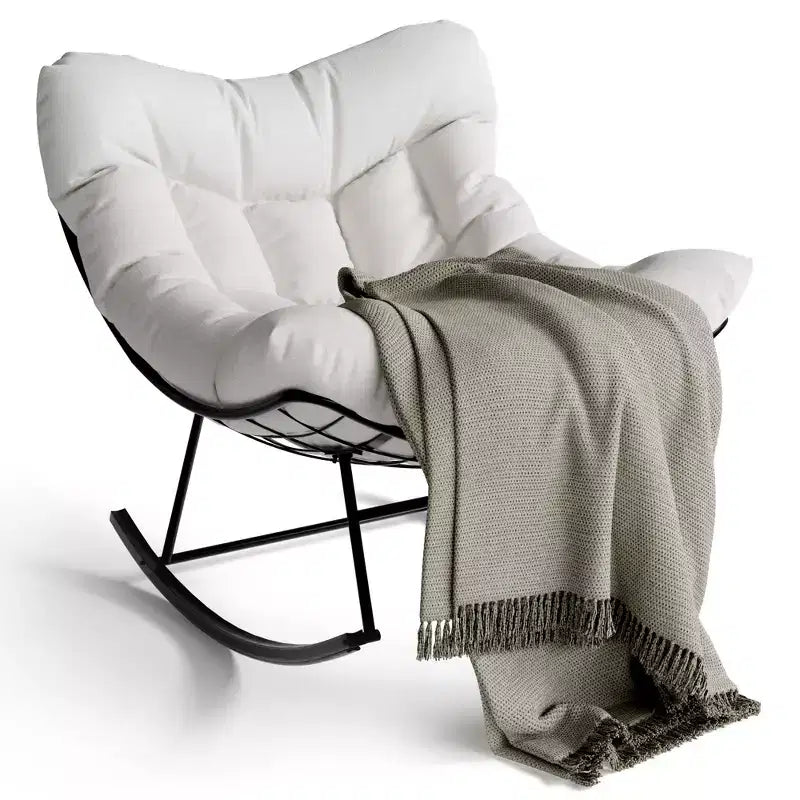 Sedia a dondolo oversize da patio, Robusto telaio in metallo, Rattan intrecciato a mano, Dondolo a uovo in rattan da patio, per Balcone, Cortile, Portico, Camera da letto