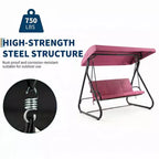 Dondolo Trasformabile a 3 Posti per Esterni, Tettuccio Regolabile, Telaio in Metallo Resistente, Capacità di Carico 340 kg, Cuscini Rimovibili, per Patio, Giardino