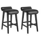 Sgabelli da bar con altezza bancone di 26,2 pollici, set da 2. Struttura in legno con seduta ampia imbottita in pelle PU. Sgabelli da bar per isola cucina