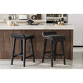 Sgabelli da bar con altezza bancone di 26,2 pollici, set da 2. Struttura in legno con seduta ampia imbottita in pelle PU. Sgabelli da bar per isola cucina