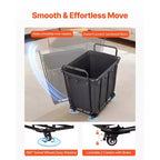 VEVOR Carrello Portabiancheria, Carrello Pieghevole Portaspesa con Fodera Impermeabile e Ruote Girevoli, Capacità di Carico Elevata di 118 kg, Cesto Portaspesa Resistente, Nero