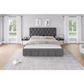 Upholstered Platform Bed Frame with Storage Drawers, Sturdy Color Wooden Slats, No Box Spring Needed