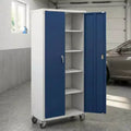 Garvee 71.7 Metal Rolling Cabinet, Heavy Duty Tall Cabinet with Adjustable Shelves for Garage, Office