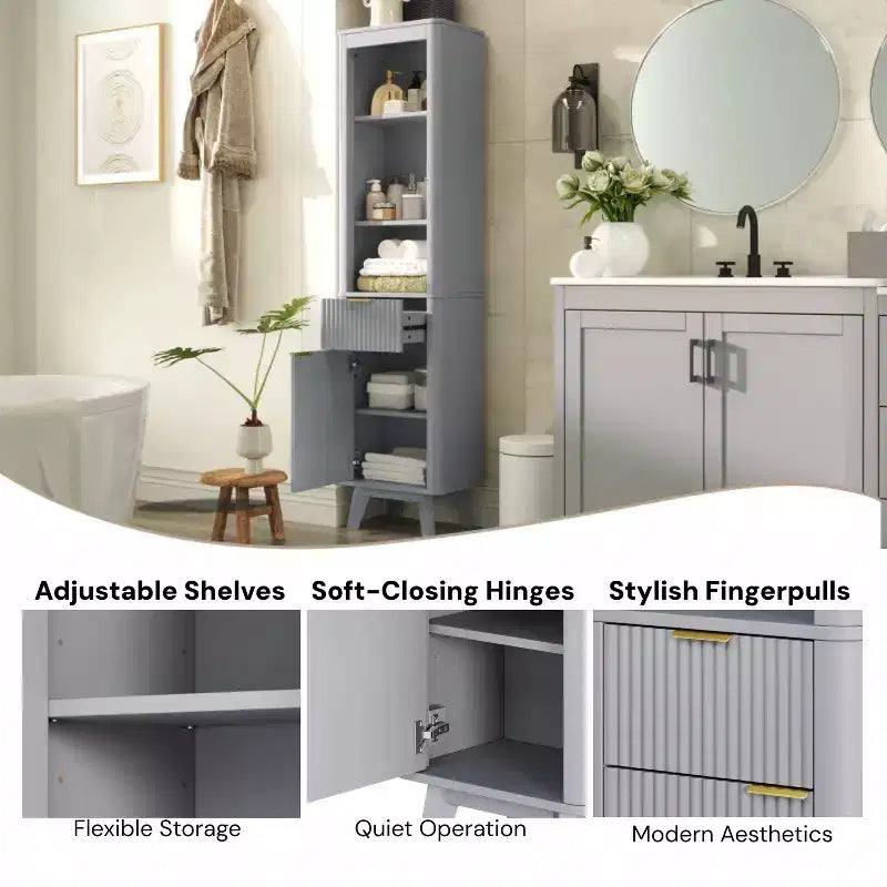 Christopher Knight Home Grayson Mobile Alto da Bagno Moderno in Legno con Cassetto e Anta