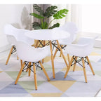 Set Tavolo e 4 Sedie per Bambini Costway Struttura Solida 5 PEZZI Tavolo da Pranzo per Bambini Bianco