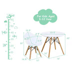 Set Tavolo e 4 Sedie per Bambini Costway Struttura Solida 5 PEZZI Tavolo da Pranzo per Bambini Bianco