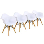 Set Tavolo e 4 Sedie per Bambini Costway Struttura Solida 5 PEZZI Tavolo da Pranzo per Bambini Bianco