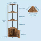 Scaffale angolare a 5 ripiani - Organizer per riporre oggetti in metallo e legno alto 127 cm per cucina, soggiorno, camera da letto, bagno e ufficio