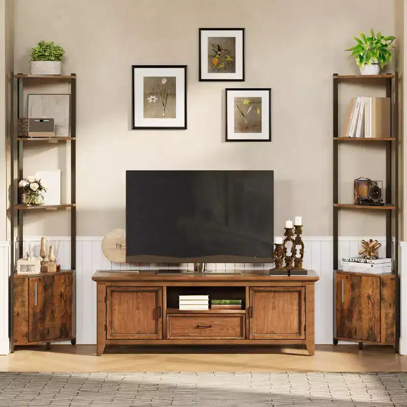 Scaffale angolare a 5 ripiani - Organizer per riporre oggetti in metallo e legno alto 127 cm per cucina, soggiorno, camera da letto, bagno e ufficio