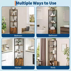 Scaffale angolare a 5 ripiani - Organizer per riporre oggetti in metallo e legno alto 127 cm per cucina, soggiorno, camera da letto, bagno e ufficio