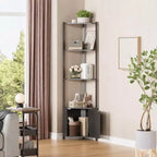 Scaffale angolare a 5 ripiani - Organizer per riporre oggetti in metallo e legno alto 127 cm per cucina, soggiorno, camera da letto, bagno e ufficio