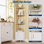 Scaffale angolare a 5 ripiani - Organizer per riporre oggetti in metallo e legno alto 127 cm per cucina, soggiorno, camera da letto, bagno e ufficio