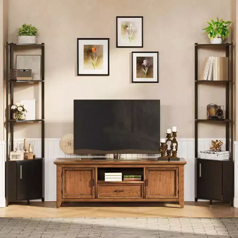 Scaffale angolare a 5 ripiani - Organizer per riporre oggetti in metallo e legno alto 127 cm per cucina, soggiorno, camera da letto, bagno e ufficio