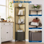 Scaffale angolare a 5 ripiani - Organizer per riporre oggetti in metallo e legno alto 127 cm per cucina, soggiorno, camera da letto, bagno e ufficio