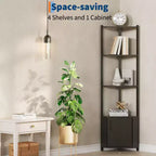 Scaffale angolare a 5 ripiani - Organizer per riporre oggetti in metallo e legno alto 127 cm per cucina, soggiorno, camera da letto, bagno e ufficio
