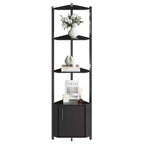 5-Tier Corner Shelf Rack - 50 Tall Metal & Wood Storage Organizer for Kitchen, Living Room, Bedroom, Bathroom & Office