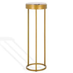 Hannahmarie Stone Drink Table - SFV7909 - Gold/White - Safavieh Couture
