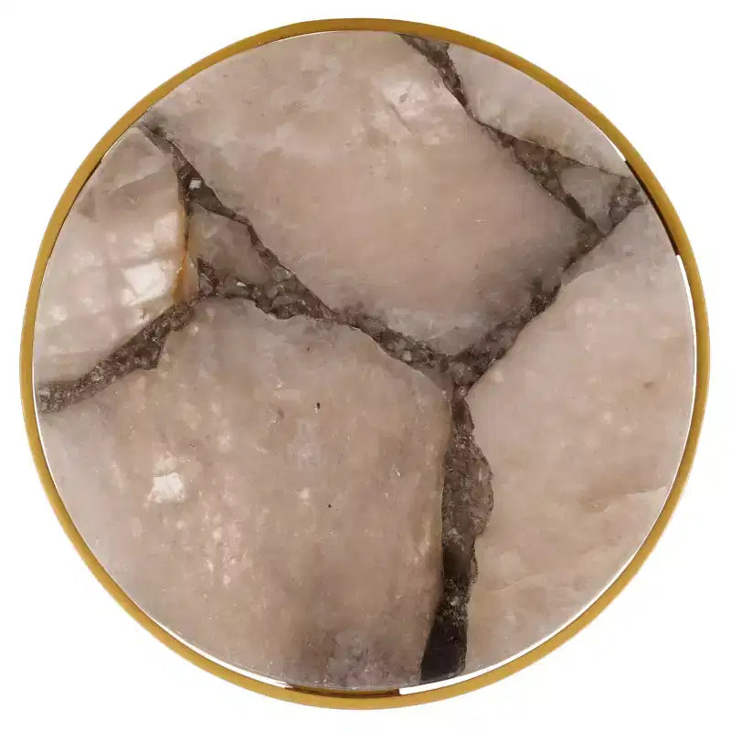 Tavolino Hannahmarie Stone - SFV7909 - Oro/Bianco - Safavieh Couture