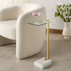 Tavolino Idris con Base in Marmo - SFV9532 - Bianco/Oro - Safavieh Couture