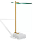 Tavolino Idris con Base in Marmo - SFV9532 - Bianco/Oro - Safavieh Couture
