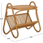 Tavolino contenitore portariviste Bayard in rattan - CWK3017 - Naturale - Safavieh Couture
