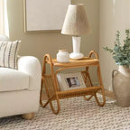 Tavolino contenitore portariviste Bayard in rattan - CWK3017 - Naturale - Safavieh Couture