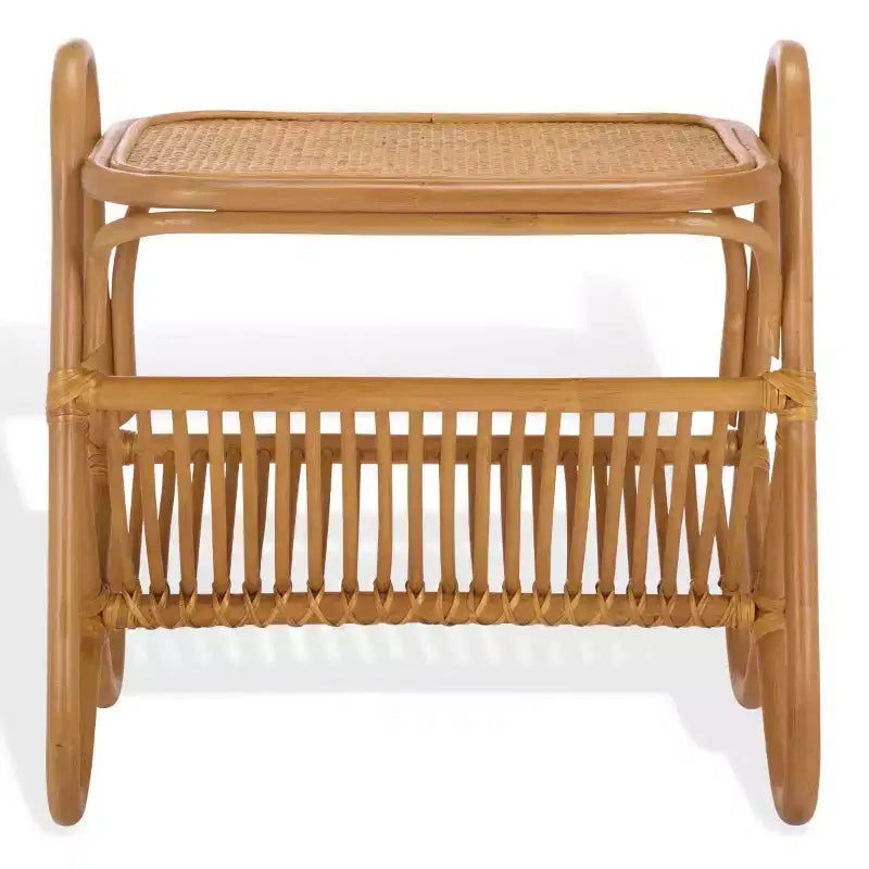 Tavolino contenitore portariviste Bayard in rattan - CWK3017 - Naturale - Safavieh Couture