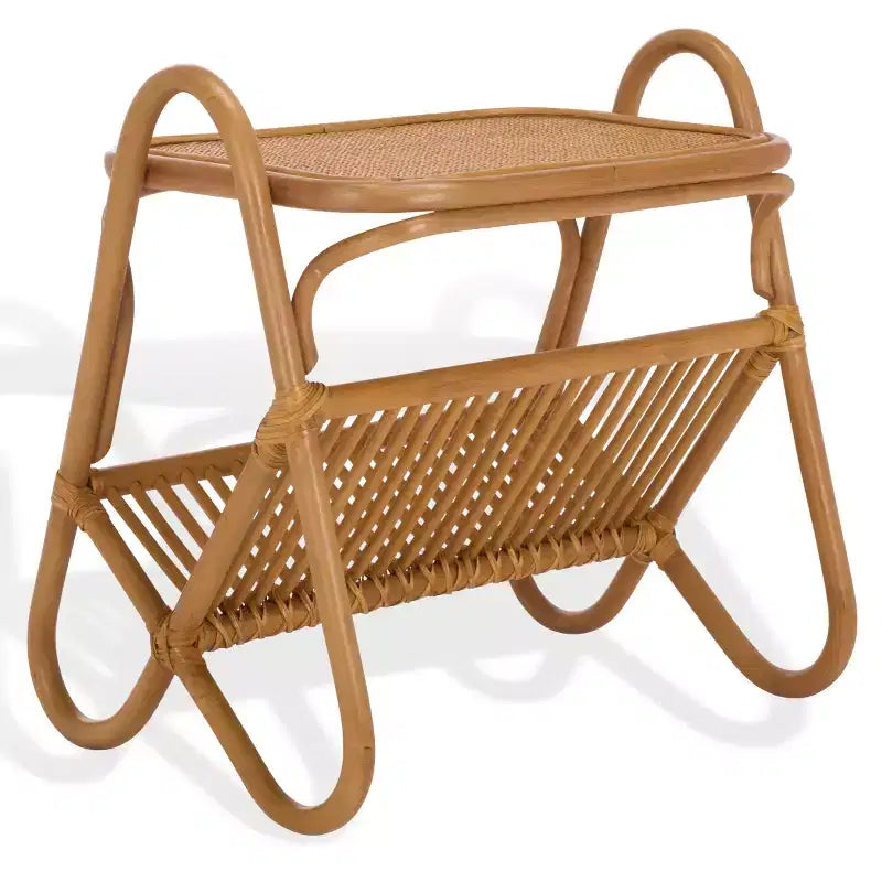 Tavolino contenitore portariviste Bayard in rattan - CWK3017 - Naturale - Safavieh Couture