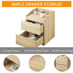 Comodino con 2 cassetti, comodino moderno da 60 cm, tavolino con 2 cassetti e vano portaoggetti, design senza maniglia per camera da letto e soggiorno