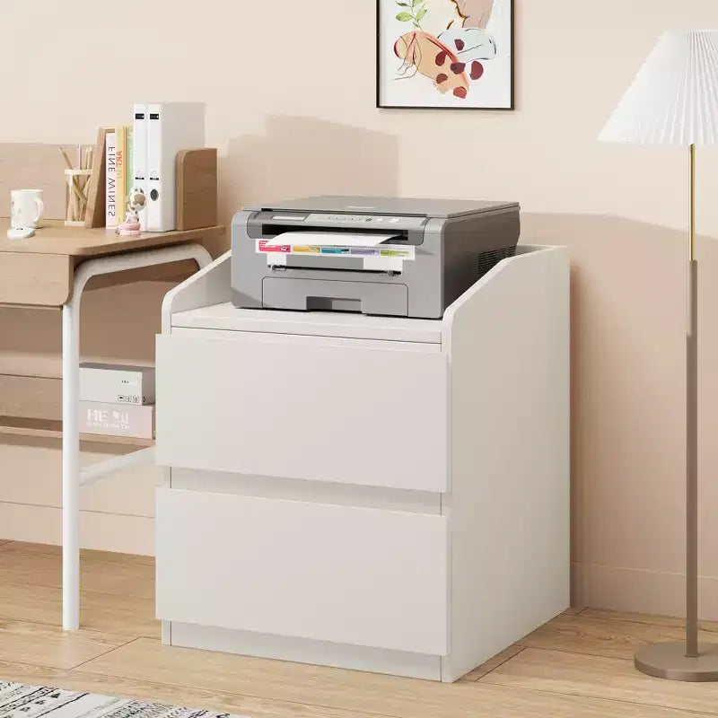 Comodino con 2 cassetti, comodino moderno da 60 cm, tavolino con 2 cassetti e vano portaoggetti, design senza maniglia per camera da letto e soggiorno