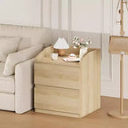 Comodino con 2 cassetti, comodino moderno da 60 cm, tavolino con 2 cassetti e vano portaoggetti, design senza maniglia per camera da letto e soggiorno