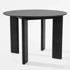 HomeRoots Tavolo da Pranzo Rotondo da 42 Pollici con Piano in Legno Massello Nero