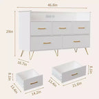 Cassettiera per Camera da Letto con 5 Cassetti, Comò Largo 120 cm, Organizzatore Contenitore Autoportante