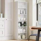 Libreria alta a 6 ripiani, Scaffale in legno da 161,5 cm con stile rustico industriale, Organizzatore a 6 livelli per soggiorno, camera da letto, biblioteca