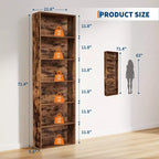 Libreria alta a 6 ripiani, Scaffale in legno da 161,5 cm con stile rustico industriale, Organizzatore a 6 livelli per soggiorno, camera da letto, biblioteca
