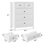 Cassettiera moderna a 5 cassetti per camera da letto, Comò alto in legno, Organizzatore spazioso, Cassetti per ingresso, corridoio, armadio, camera dei bambini, ufficio domestico