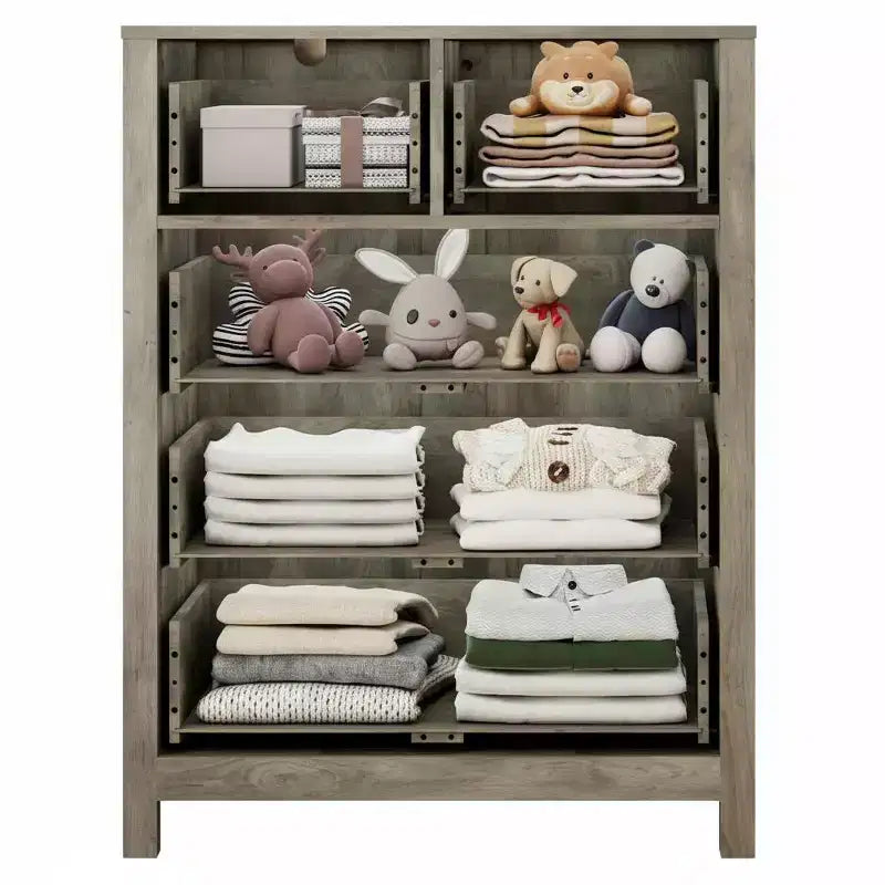 Cassettiera moderna a 5 cassetti per camera da letto, Comò alto in legno, Organizzatore spazioso, Cassetti per ingresso, corridoio, armadio, camera dei bambini, ufficio domestico