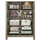 Cassettiera moderna a 5 cassetti per camera da letto, Comò alto in legno, Organizzatore spazioso, Cassetti per ingresso, corridoio, armadio, camera dei bambini, ufficio domestico