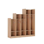 Armadietto appendiabiti in legno a 5 sezioni per bambini - 9 scomparti, 10 ganci - Organizzatore per asili nido, scuole dell'infanzia, casa, camerette, scuole