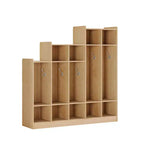 Armadietto appendiabiti in legno a 5 sezioni per bambini - 9 scomparti, 10 ganci - Organizzatore per asili nido, scuole dell'infanzia, casa, camerette, scuole