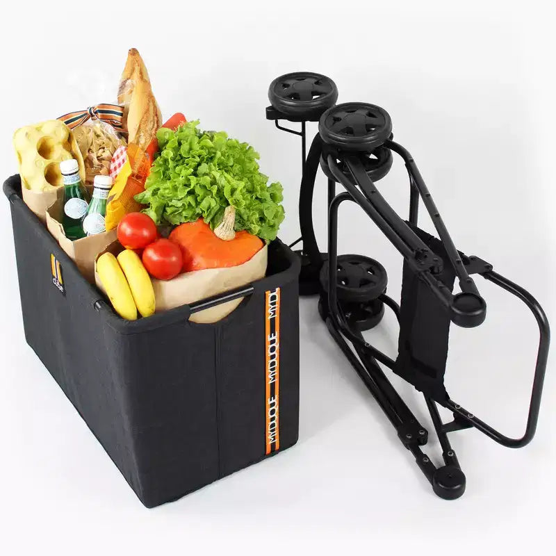 My Duque: Passeggino Mila Shopping - Nero Mélange - Carrello Portatutto con Ruote