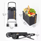 My Duque: Passeggino Mila Shopping - Nero Mélange - Carrello Portatutto con Ruote