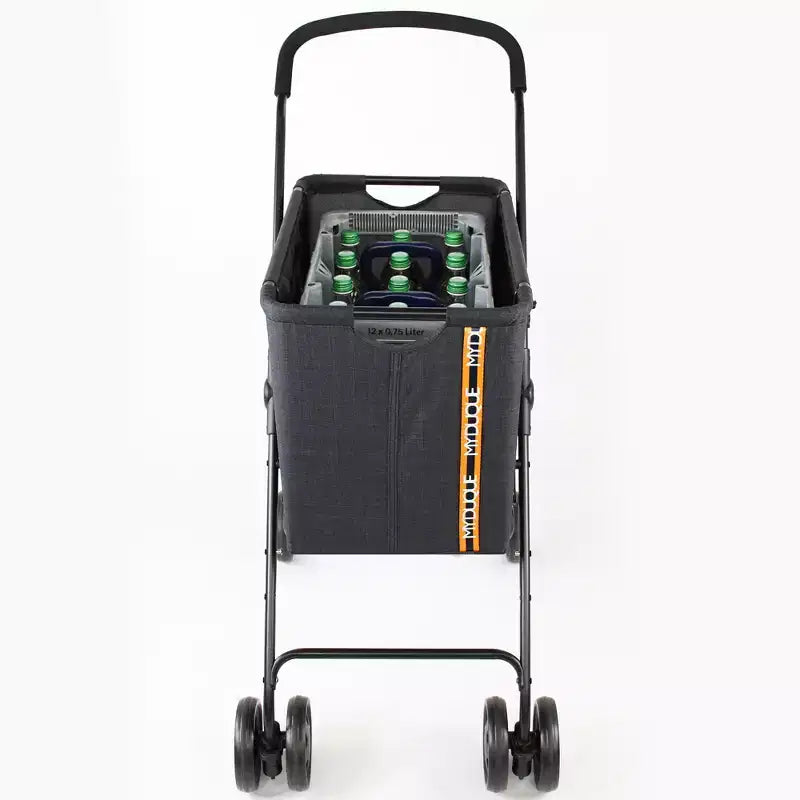 My Duque: Passeggino Mila Shopping - Nero Mélange - Carrello Portatutto con Ruote