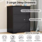 Cassettiera alta in legno con 3 cassetti, comò moderno, contenitore profondo, armadio grande con piano largo per camera da letto, soggiorno, corridoio, camera dei bambini