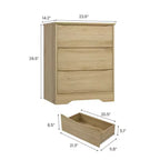 Cassettiera alta in legno con 3 cassetti, comò moderno, contenitore profondo, armadio grande con piano largo per camera da letto, soggiorno, corridoio, camera dei bambini