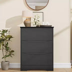 Cassettiera alta in legno con 3 cassetti, comò moderno, contenitore profondo, armadio grande con piano largo per camera da letto, soggiorno, corridoio, camera dei bambini